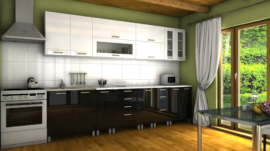 Černobílá kuchyně