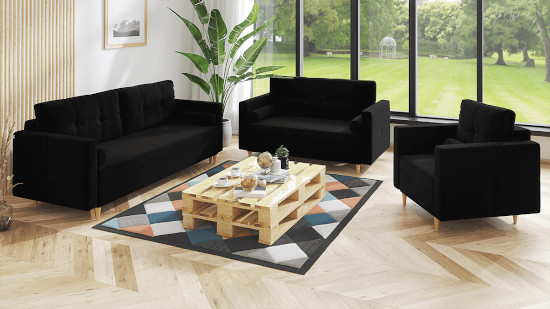 Černá sedací souprava