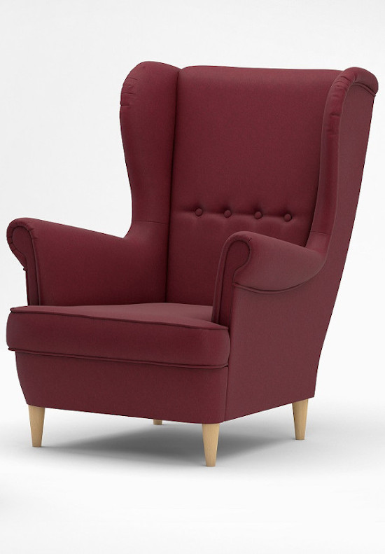 Křeslo ušák červené