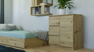 Ilustrační foto - Komoda MALAGA 1D3S Dub artisan (4/4)