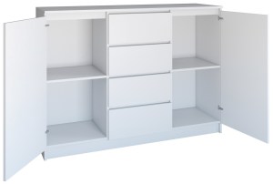 Komoda 2D4S 120 Bílý - Pohled dovnitř (3/6)