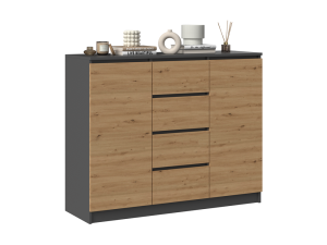 KOMODA 2D4S - ANTRACYT / DĄB ARTISAN (2/5)
