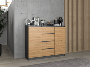 KOMODA 2D4S - ANTRACYT / DĄB ARTISAN (5/5)