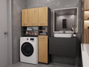 Ilustrační foto - Koupelnová sestava MARPOL DK Antracit + dub artisan (3/5)