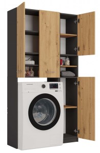 Koupelnová skříňka MARPOL DD Antracit + dub artisan (2/5)