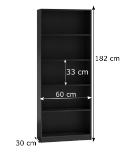 Regál Onyx R60 černý - rozměry (3/5)