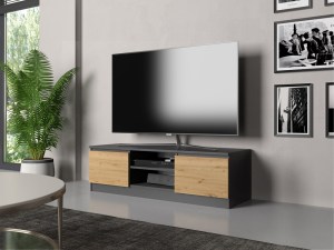 RTV stolek 120 Antracit + dub artisan (3/5)