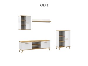 Ilustrační foto - Obývací sestava RALF B Bílá + dub artisan (2/6)