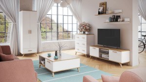 Ilustrační foto - Skříń RALF 11 Bílá + dub artisan (4/4)