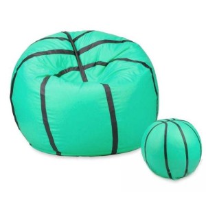 Sedací vak - míč basketballový + taburet - světlemodrý