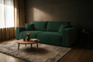 Pohovka FIERRO - tmavězelená - manšestr - LINCOLN 39