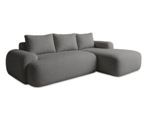 Rohová rozkládací sedačka FLAVIO - bouclé - grafitová (3/5)