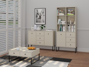 Ilustrační foto - Knihovna LINEA 1D3S kašmírová (3/5)