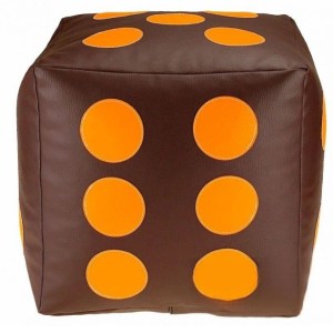 Dětský taburet KOSTKA - čokoláda + oranžová