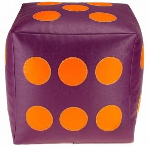 Dětský taburet KOSTKA - fialová + oranžová