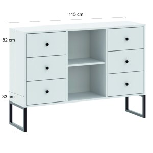 Komoda LINEA 6S - rozměry (2/3)
