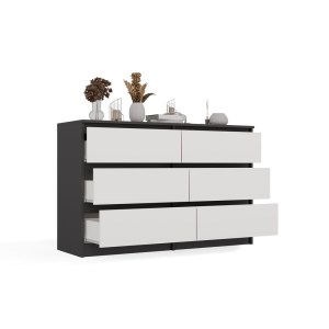 Komoda MALWA M6 120 - antracit + bílá - otevřená (4/14)