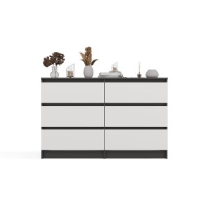 Komoda MALWA M6 120 - antracit + bílá (6/14)