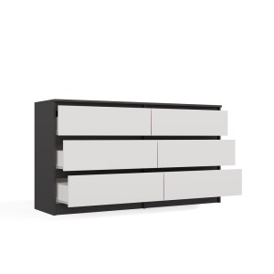 Komoda MALWA M6 140 - antracit + bílá - otevřená (2/14)