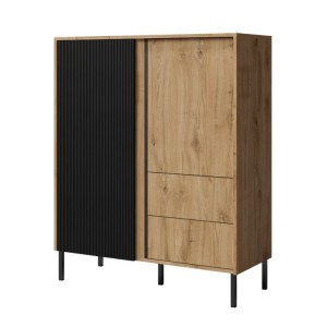 Komoda MIA 2D2S - dub + černá
