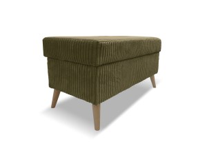 Taburet TESS s úložným prostorem - olivový - manšestr - LINCOLN 37
