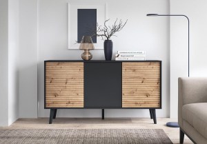 Ilustrační foto - Komoda WILLOW K154 - dub artisan + černá (3/6)