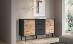 Ilustrační foto - Komoda WILLOW KSZ154 - dub artisan + černá (4/7)
