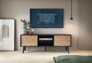 Ilustrační foto - RTV stolek WILLOW 154 - dub artisan + černá (4/7)