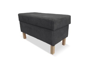 Taburet ELLA s úložným prostorem - grafitový - manšestr - LINCOLN 90