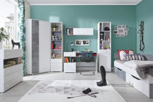 Ilustrační foto - Komoda SIGMA SI11 Bílá lux + beton (2/3)
