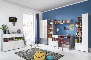 Ilustrační foto - Komoda SIGMA SI12 Beton + bílá lux + dub (2/2)
