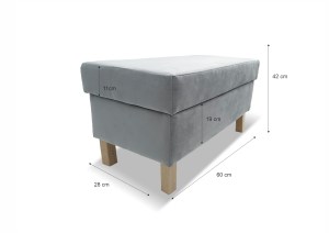 Taburet LUMI s úložným prostorem - rozměry (3/7)