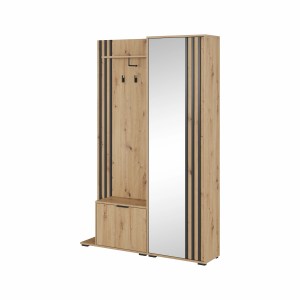 Předsíň NELLY - dub artisan + černá - bez podušky (2/5)