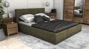 Postel LINCOLN 160x200 olivová s úložným prostorem - manšestr - LINCOLN 37