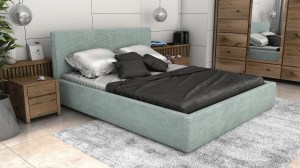 Postel LINCOLN 160x200 zelená s úložným prostorem - manšestr - LINCOLN 72