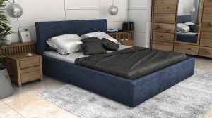 Postel LINCOLN 160x200 tmavěmodrá s úložným prostorem - manšestr - LINCOLN 77