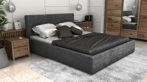 Postel LINCOLN 160x200 tmavěmodrá s úložným prostorem - manšestr - LINCOLN 77