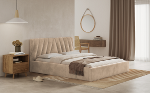 Postel ASTI 140x200 béžová s úložným prostorem