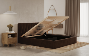 Postel ASTI 180x200 hnědá s úložným prostorem (2/9)