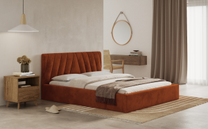 Postel ASTI 180x200 měděná s úložným prostorem