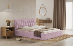 Postel ASTI 180x200 růžová s úložným prostorem
