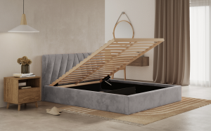 Postel ASTI 180x200 světlešedá s úložným prostorem (2/9)