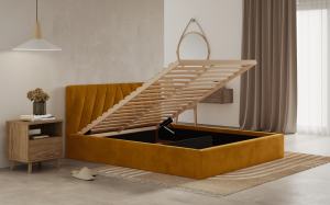 Postel ASTI 180x200 zlatá s úložným prostorem (2/9)