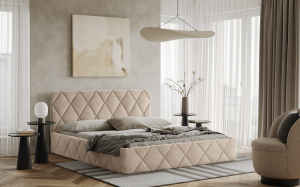Postel LUKA 120x200 béžová s úložným prostorem