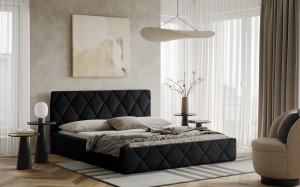 Postel LUKA 120x200 černá s úložným prostorem