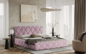 Postel LUKA 120x200 růžová s úložným prostorem