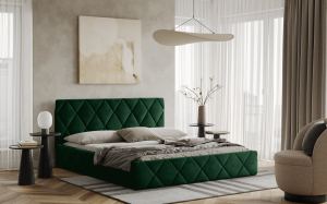 Postel LUKA 120x200 zelená s úložným prostorem
