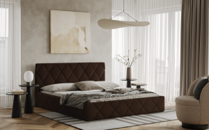 Postel LUKA 180x200 hnědá s úložným prostorem