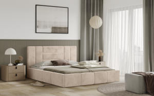 Postel MILANO 140x200 béžová s úložným prostorem