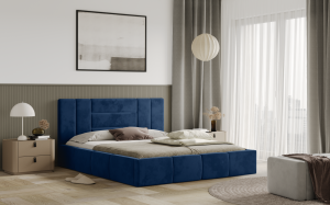 Postel MILANO 140x200 modrá s úložným prostorem